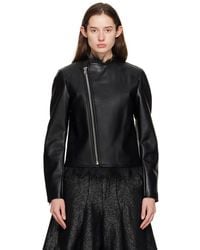 Comme des Garçons - Blouson noir en cuir synthétique à glissière - Lyst