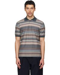 Paul Smith - Taupe & Textured Stripe Polo - Lyst