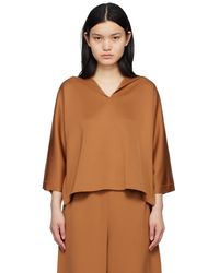 132 5. Issey Miyake - T-shirt brun clair à coutures visibles - Lyst