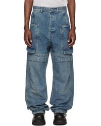 Rick Owens - Temple Stefan Denim Cargo Pants - Lyst