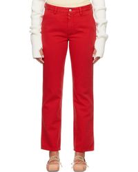 MM6 by Maison Martin Margiela - Red Four-pocket Jeans - Lyst