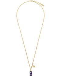 Givenchy - Gold & Blue G Cube Necklace - Lyst