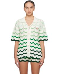 Casablancabrand - Chemise vert et blanc à rayures - Lyst