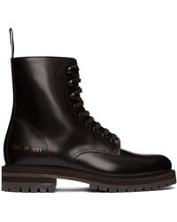 Common Projects - Leather Combat Boots - Lyst