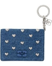 Ganni - Flap Heart Studs Bou Card Holder - Lyst