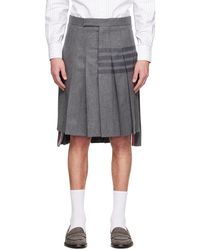 Thom Browne - Gray Classic Backstrap Pleated 4-bar Skirt - Lyst