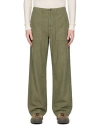 RRL - Khaki Herringbone Utility Trousers - Lyst