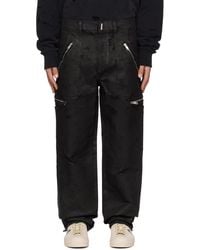 Givenchy - Black Cracked Denim Cargo Pants - Lyst