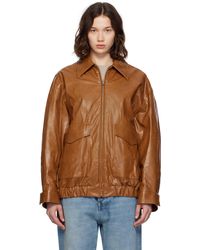 MM6 by Maison Martin Margiela - Oversized Faux-Leather Bomber Jacket - Lyst