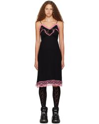 Anna Sui - Robe midi noire à motif fleuri - Lyst