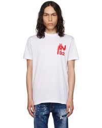 DSquared² - White Printed T-shirt - Lyst