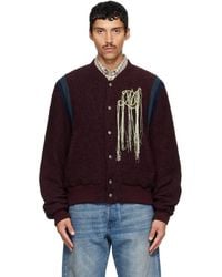 Dries Van Noten - Burgundy Fringe Bomber Jacket - Lyst