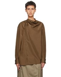 Lemaire - Brown Soft Collar Blouse - Lyst