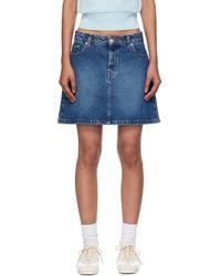 A.P.C. - Moss Denim Miniskirt - Lyst