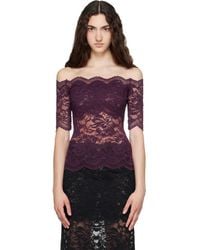 Rabanne - Short-sleeve Laye Lace Top - Lyst