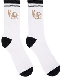 Rhude - White & Black Scribble Logo Socks - Lyst