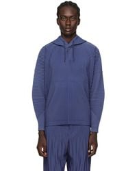 Homme Plissé Issey Miyake - Pull à capuche monthly color december bleu - Lyst