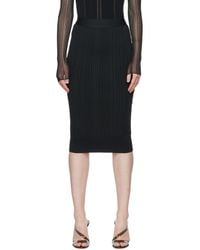 Hervé Léger - Black Variegated Midi Skirt - Lyst