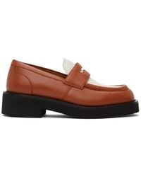 Marni Off- Leather Loafers - Brown