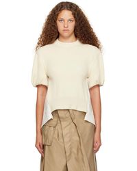 Sacai - Off-white Paneled T-shirt - Lyst