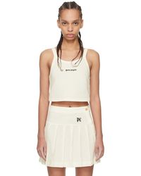 Palm Angels - Off-white Embroidered Tank Top - Lyst