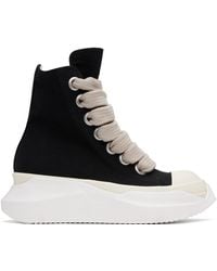 Rick Owens - Baskets Noires À Semelle Abstract Et À Laçage Surdimensionné - Lyst