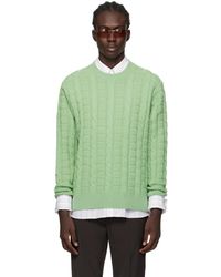 Acne Studios - Pull vert à motif à logo en tricot jacquard - Lyst