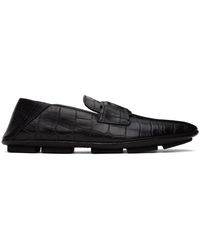 Dolce & Gabbana - Flâneurs de conduite noirs en cuir de veau - Lyst