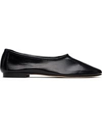 BY FAR - Prudence Creased Leather Ballerina Flats - Lyst