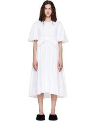 Simone Rocha - Puff Sleeve Gathered Bow Smock Midi Dress - Lyst