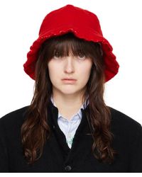 Comme des Garçons - Chapeau bob rouge en tweed de laine et nylon - Lyst