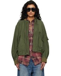 R13 - Khaki Bubble Bomber Jacket - Lyst