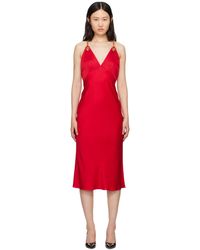 Moschino - Red Chains & Hearts Midi Dress - Lyst