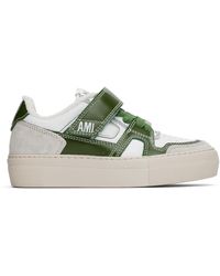 Ami Paris - Green & White Ami Arcade Sneakers - Lyst