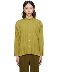 Homme Plissé Issey Miyake - Homme Plissé Issey Miyake Green Edge Shirt - Lyst