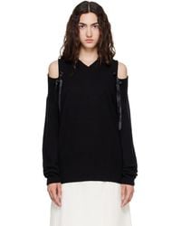 Simone Rocha - Relaxed Cashmere Slash V-Neck Bow Sweater - Lyst