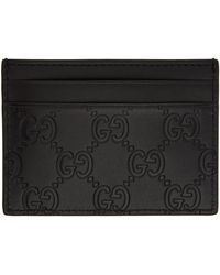 Gucci Black Leather gg Card Holder
