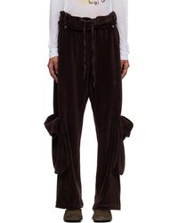 OPEN YY - Rolled Waist Velour Cargo Pants - Lyst