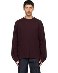 Dries Van Noten - Burgundy Long Sleeve Cotton T-Shirt - Lyst
