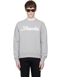 Lanvin - Pull Molletonné Gris À Appliqué À Logo - Lyst