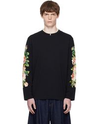 Simone Rocha - T-Shirt À Manches Longues Noir À Images Florales - Lyst