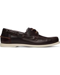 HUGO - Leather Lacing Detail Boat Shoes - Lyst