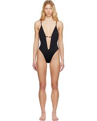 DIESEL - Maillot De Bain Daisy Noir À Motif Trompe L'Œil De Style Denim - Lyst