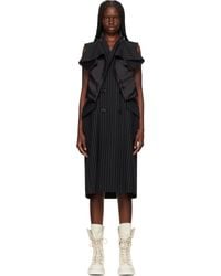 sacaiサカイ★オーバーレイヤー ミディアムワンピース sacai-BlackxBlack-Overlay-Midi