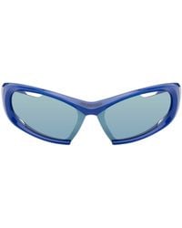 Balenciaga - Blue Dynamo Rectangle Sunglasses - Lyst