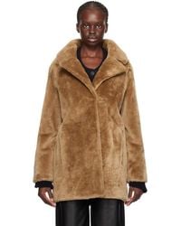 Meteo by Yves Salomon - Notched Lapel Shearling Coat - Lyst