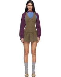 ShuShu/Tong - Khaki Sleeveless T-Shirt Minidress - Lyst
