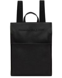 Alexander McQueen Leather Edge Backpack - Black