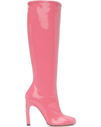 Dries Van Noten - Pink Structured Tall Boots - Lyst