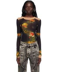 Jean Paul Gaultier - Black Fleurs Petit Grand Long Sleeve T-shirt - Lyst